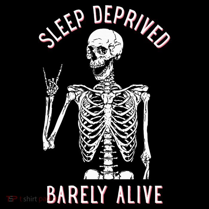 Sleep Deprived Barely Alive Funny Skeleton Halloween Premium T-Shirt