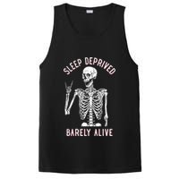 Sleep Deprived Barely Alive Funny Skeleton Halloween PosiCharge Competitor Tank