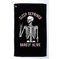 Sleep Deprived Barely Alive Funny Skeleton Halloween Golf Towel