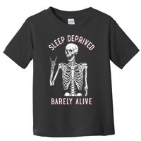 Sleep Deprived Barely Alive Funny Skeleton Halloween Toddler T-Shirt