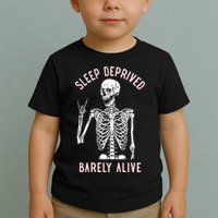 Sleep Deprived Barely Alive Funny Skeleton Halloween Toddler T-Shirt