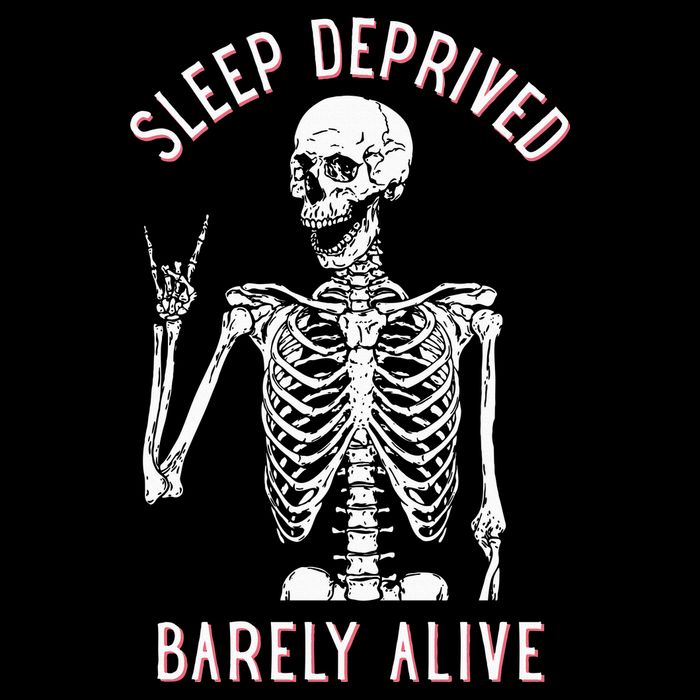 Sleep Deprived Barely Alive Funny Skeleton Halloween Toddler T-Shirt