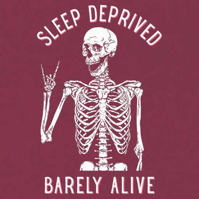 Sleep Deprived Barely Alive Funny Skeleton Halloween 16oz Travel Tumbler