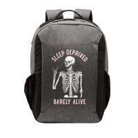 Sleep Deprived Barely Alive Funny Skeleton Halloween Vector Backpack