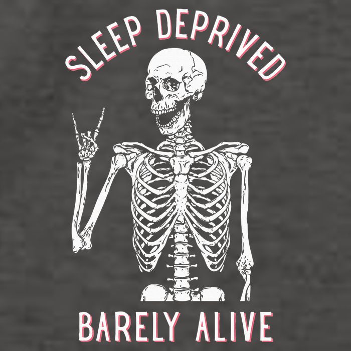 Sleep Deprived Barely Alive Funny Skeleton Halloween Vector Backpack