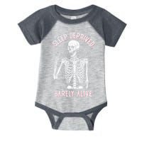 Sleep Deprived Barely Alive Funny Skeleton Halloween Infant Baby Jersey Bodysuit