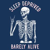Sleep Deprived Barely Alive Funny Skeleton Halloween Infant Baby Jersey Bodysuit