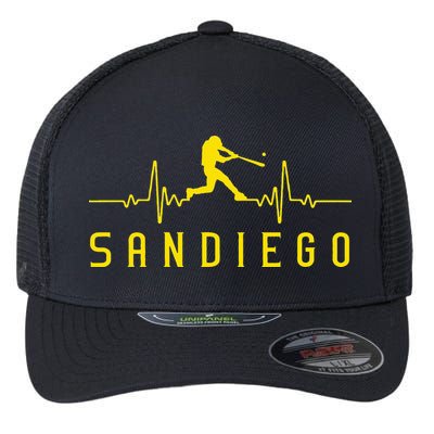 San Diego Baseball Heartbeat SD Flexfit Unipanel Trucker Cap