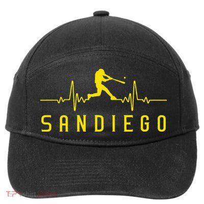 San Diego Baseball Heartbeat SD 7-Panel Snapback Hat