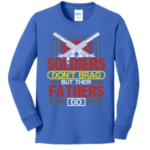 Soldiers Don't Brag Gift Military Father Gift Proud Army Dad Gift Kids Long Sleeve Shirt