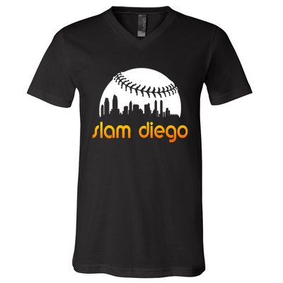 Slam Diego Baseball Fan V-Neck T-Shirt