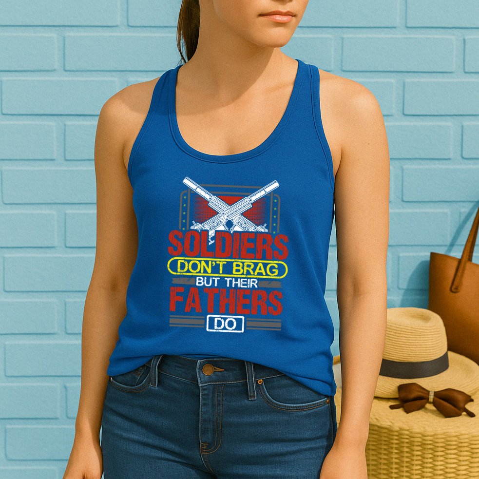 Soldiers Don't Brag Funny Gift Military Father Gift Proud Army Dad Gift Womens Tank Top