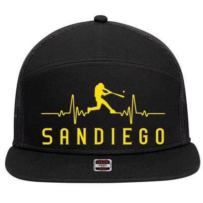 San Diego Baseball Heartbeat SD 7 Panel Mesh Trucker Snapback Hat