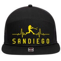 San Diego Baseball Heartbeat SD 7 Panel Mesh Trucker Snapback Hat
