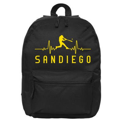 San Diego Baseball Heartbeat SD 16 in Basic Backpack