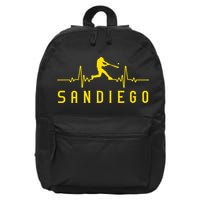 San Diego Baseball Heartbeat SD 16 in Basic Backpack