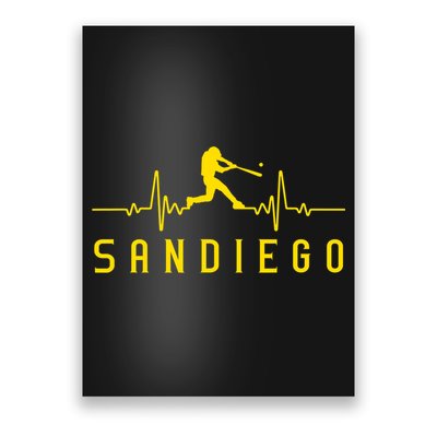 San Diego Baseball Heartbeat SD Poster