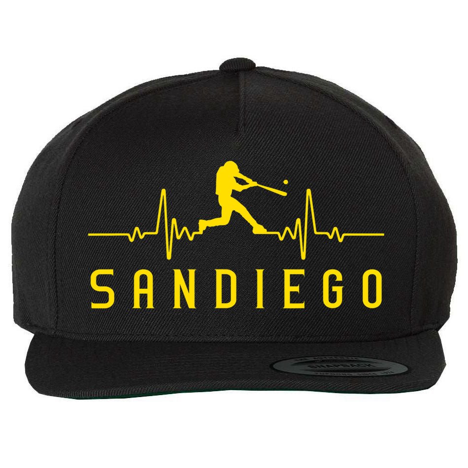 San Diego Baseball Heartbeat SD Wool Snapback Cap