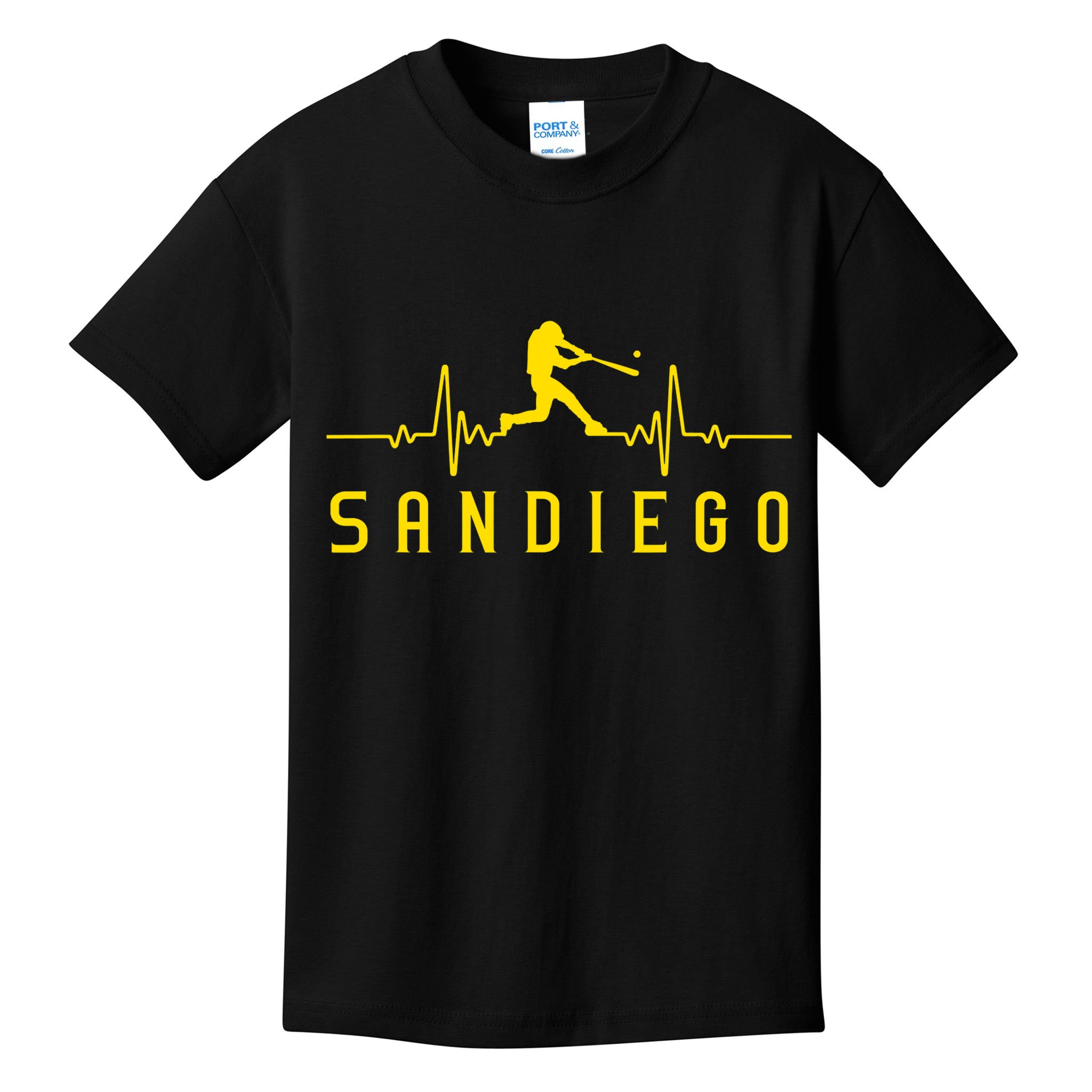 San Diego Baseball Heartbeat SD Kids T-Shirt