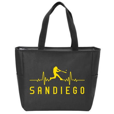 San Diego Baseball Heartbeat SD Zip Tote Bag