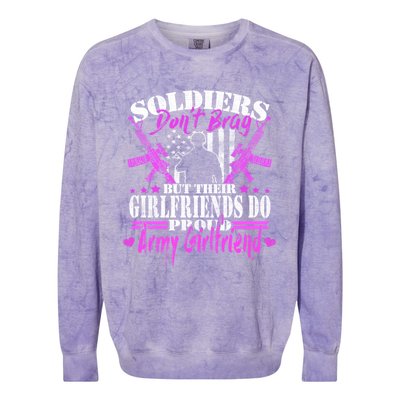 Soldiers Don't Brag Proud Army Friend Gift Military Lovers Gift Colorblast Crewneck Sweatshirt