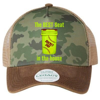 Softball Dad Best Seat In The House Pitcher Catcher Legacy Tie Dye Trucker Hat