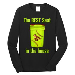 Softball Dad Best Seat In The House Pitcher Catcher Long Sleeve Shirt