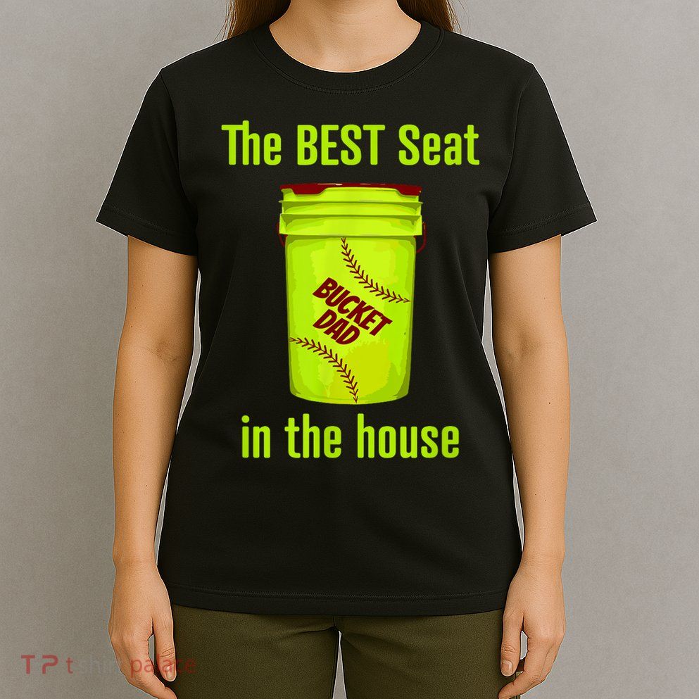 Softball Dad Best Seat In The House Pitcher Catcher T-Shirt