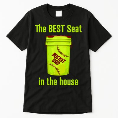 Softball Dad Best Seat In The House Pitcher Catcher Tall T-Shirt