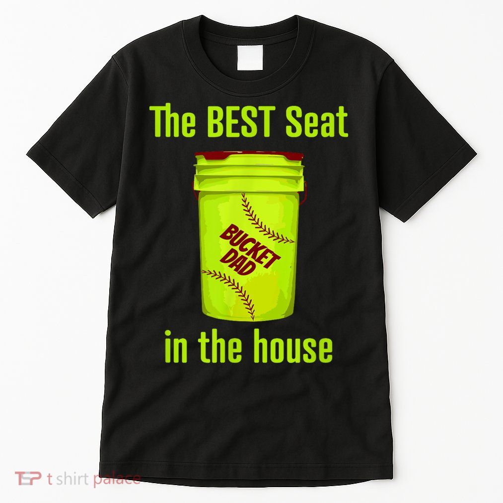 Softball Dad Best Seat In The House Pitcher Catcher Tall T-Shirt