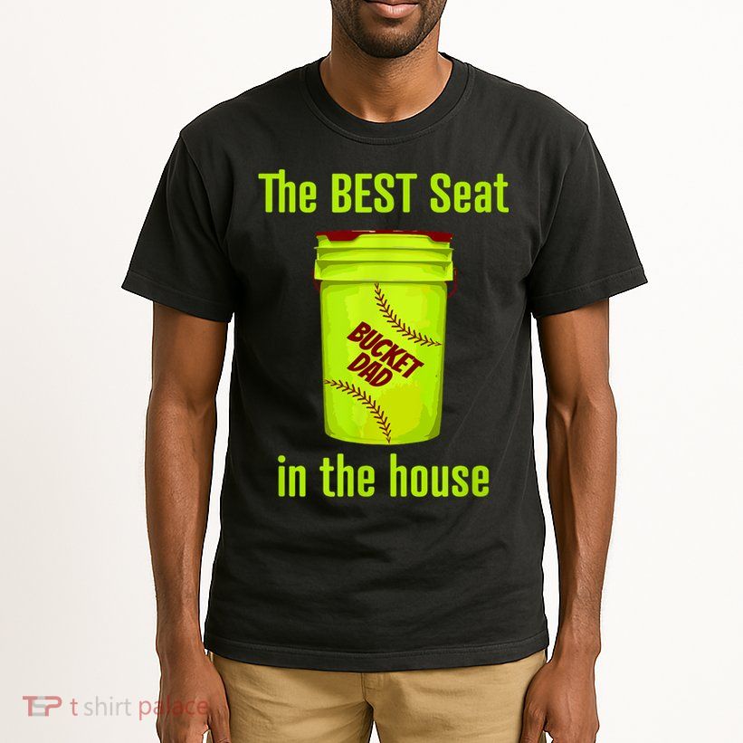 Softball Dad Best Seat In The House Pitcher Catcher Tall T-Shirt