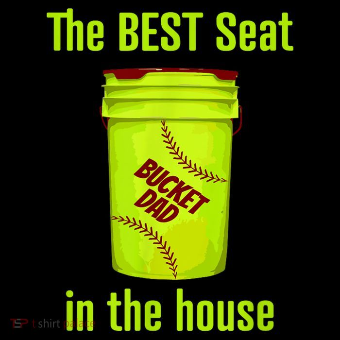 Softball Dad Best Seat In The House Pitcher Catcher Tall T-Shirt