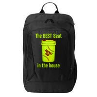 Softball Dad Best Seat In The House Pitcher Catcher City Backpack