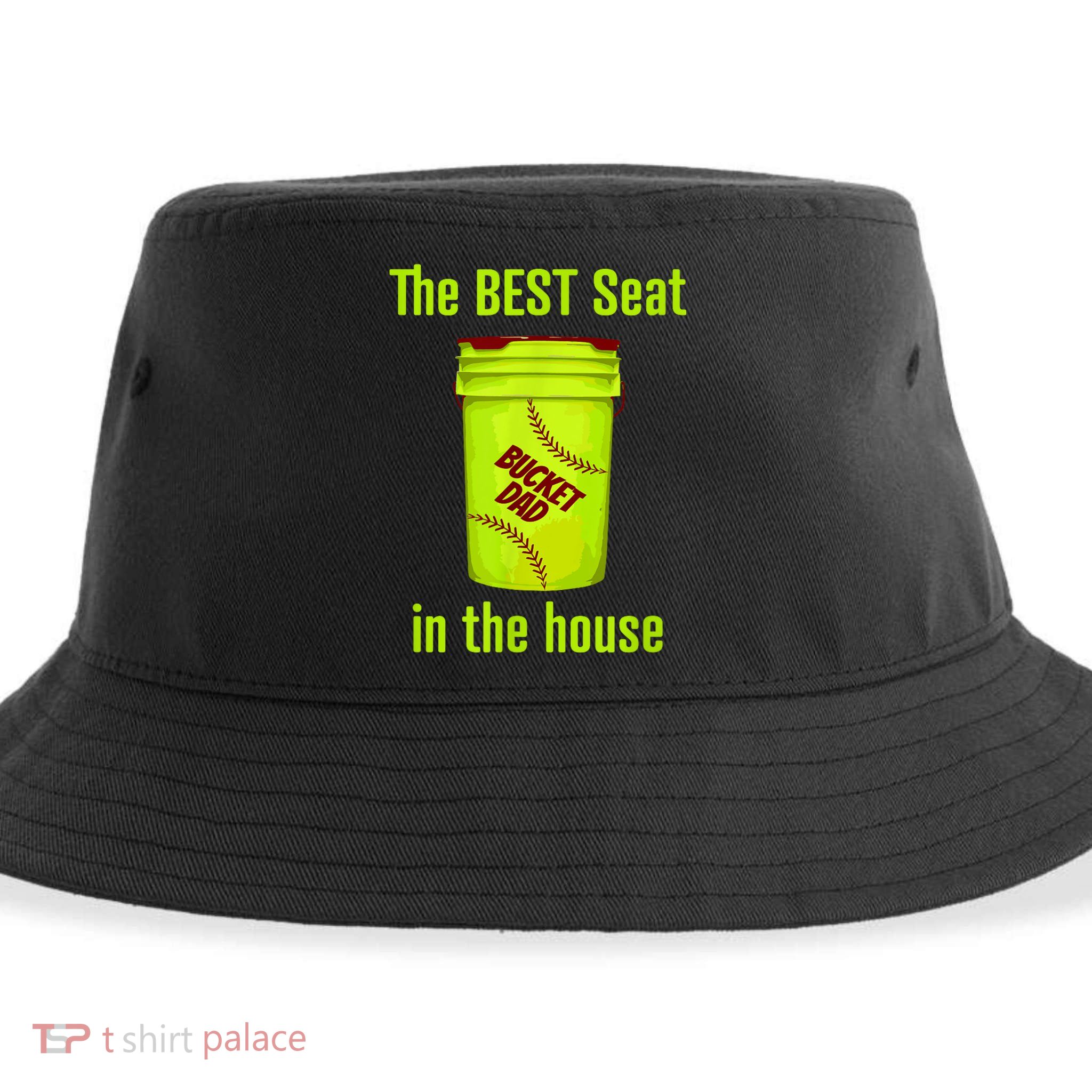 Softball Dad Best Seat In The House Pitcher Catcher Sustainable Bucket Hat