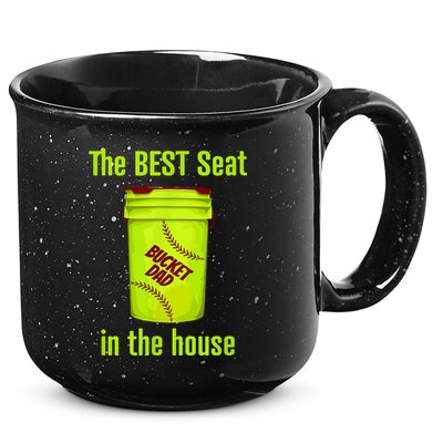 Softball Dad Best Seat In The House Pitcher Catcher 15oz Campfire Ceramic Mug