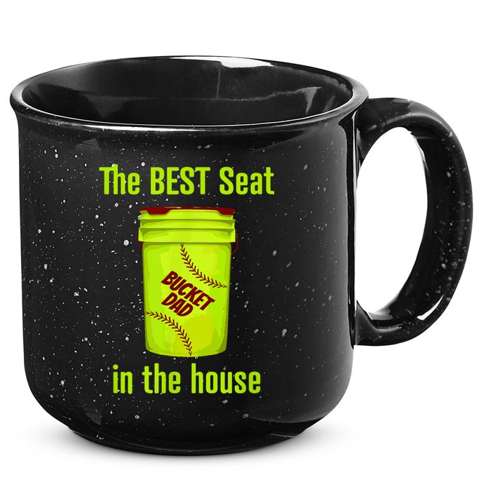 Softball Dad Best Seat In The House Pitcher Catcher 15oz Campfire Ceramic Mug