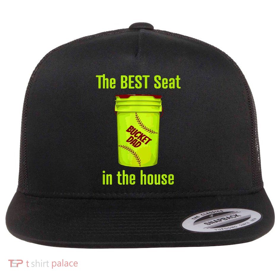 Softball Dad Best Seat In The House Pitcher Catcher Flatbill Hat
