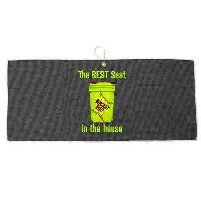 Softball Dad Best Seat In The House Pitcher Catcher Large Microfiber Waffle Golf Towel