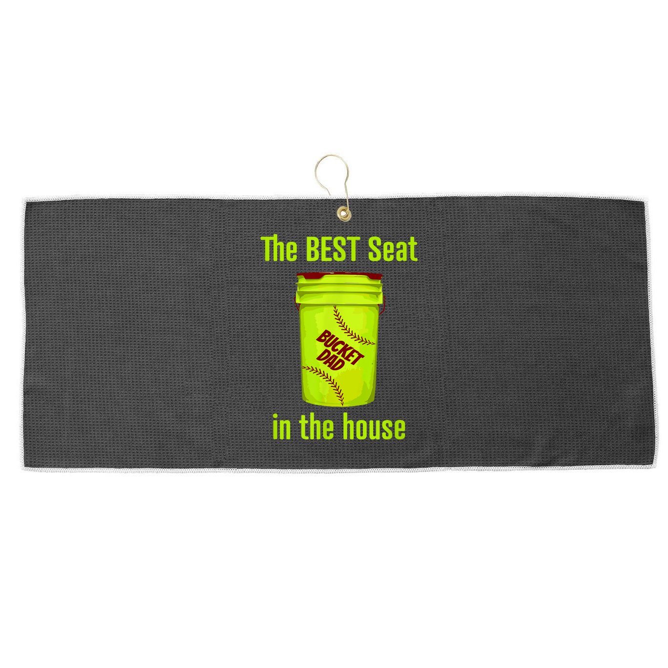 Softball Dad Best Seat In The House Pitcher Catcher Large Microfiber Waffle Golf Towel