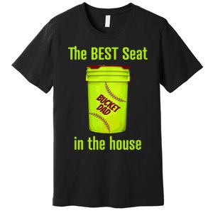 Softball Dad Best Seat In The House Pitcher Catcher Premium T-Shirt