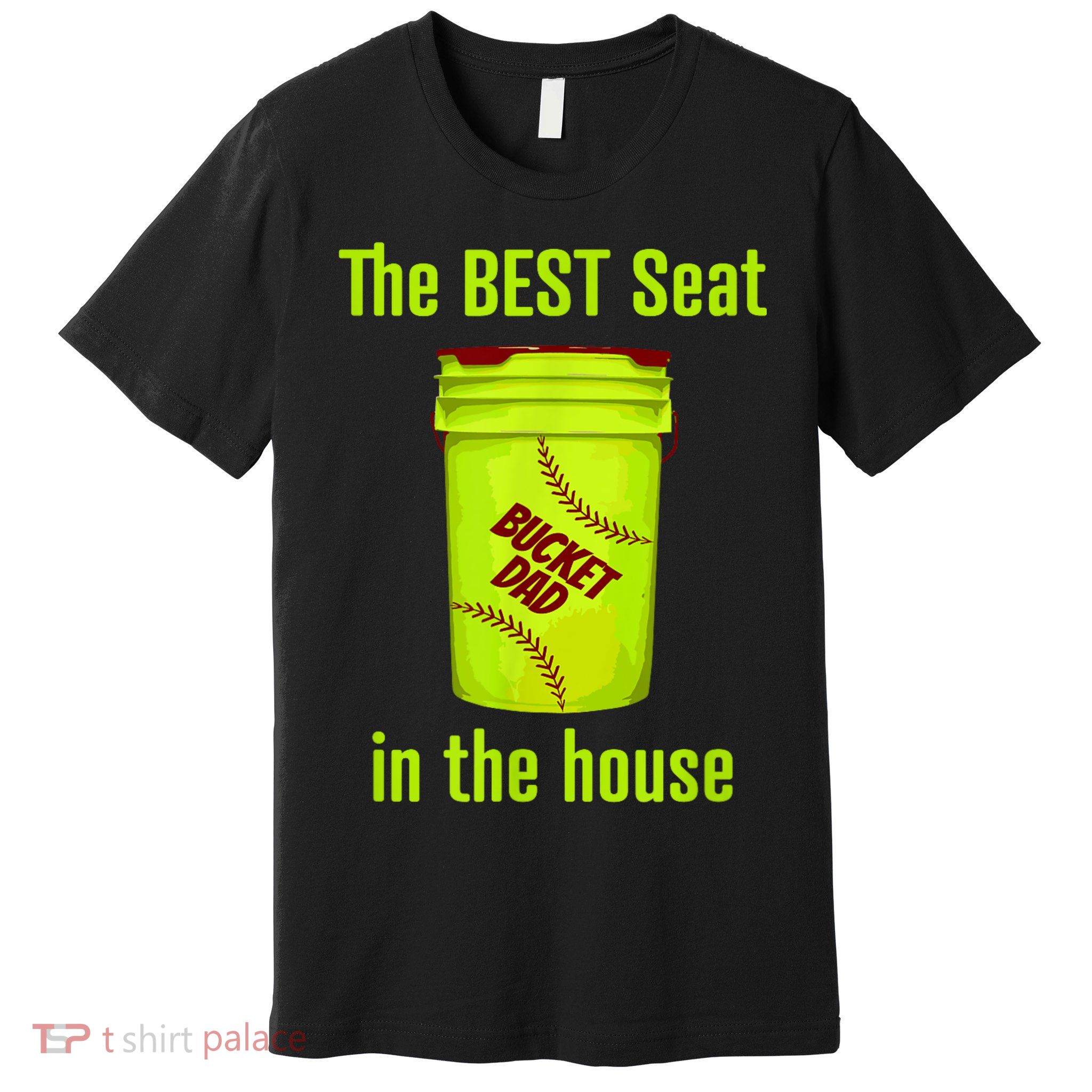Softball Dad Best Seat In The House Pitcher Catcher Premium T-Shirt