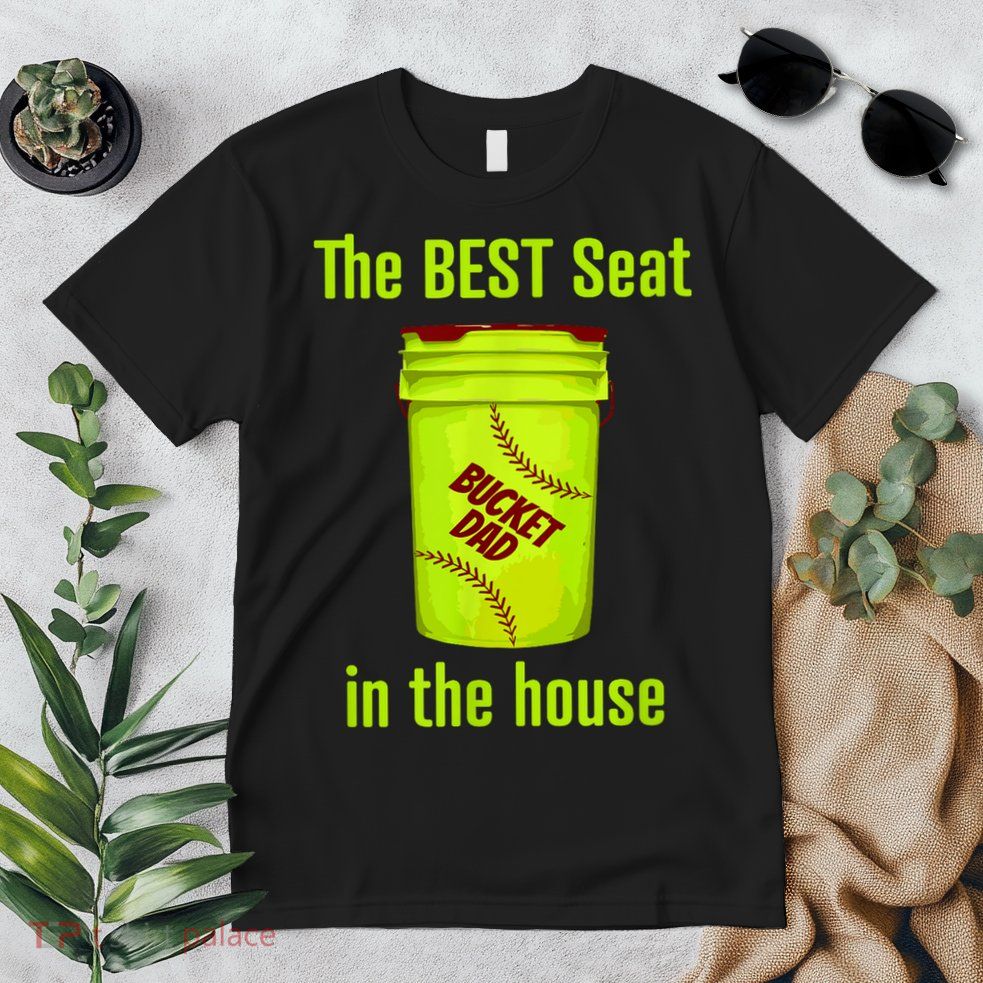 Softball Dad Best Seat In The House Pitcher Catcher Premium T-Shirt