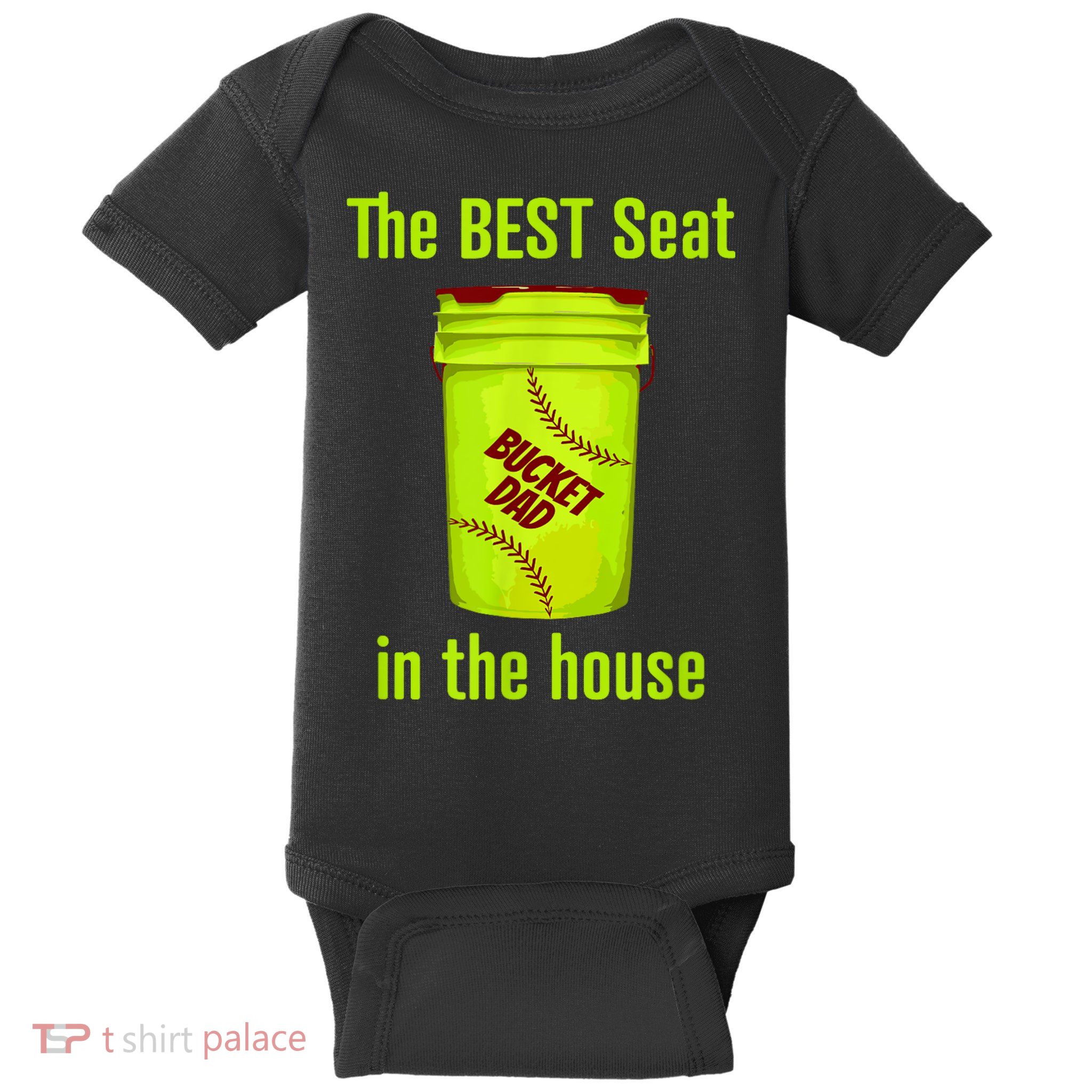 Softball Dad Best Seat In The House Pitcher Catcher Baby Bodysuit