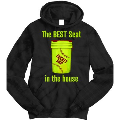 Softball Dad Best Seat In The House Pitcher Catcher Tie Dye Hoodie