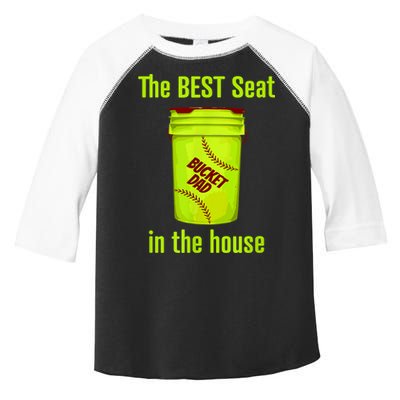 Softball Dad Best Seat In The House Pitcher Catcher Toddler Fine Jersey T-Shirt