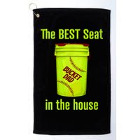 Softball Dad Best Seat In The House Pitcher Catcher Golf Towel