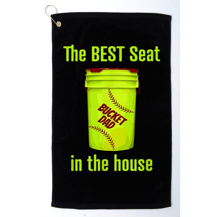 Softball Dad Best Seat In The House Pitcher Catcher Golf Towel