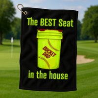 Softball Dad Best Seat In The House Pitcher Catcher Golf Towel