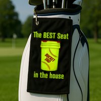Softball Dad Best Seat In The House Pitcher Catcher Golf Towel