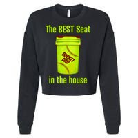Softball Dad Best Seat In The House Pitcher Catcher Cropped Pullover Crew
